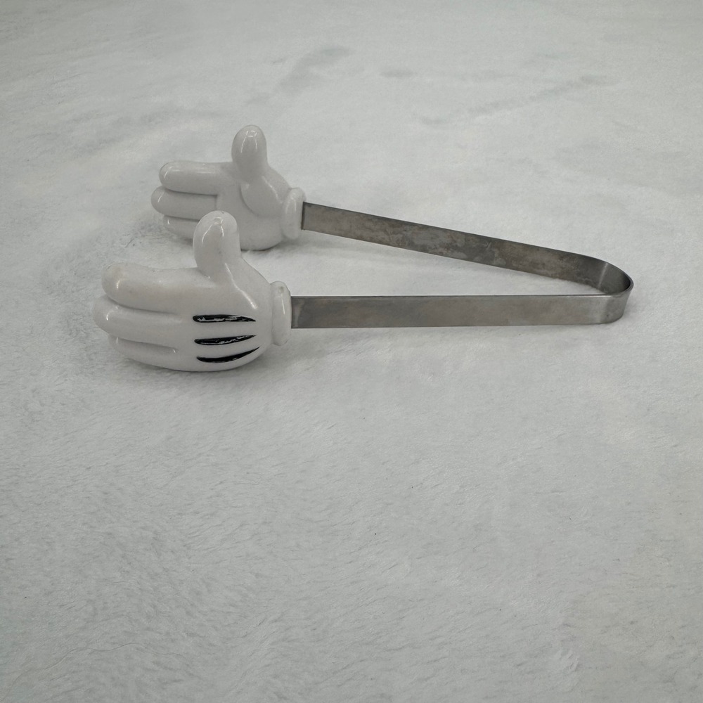 Disney Mickey Mouse Gloves Hand Kitchen Ice Tongs Stainless Steel Novelty 6.5"